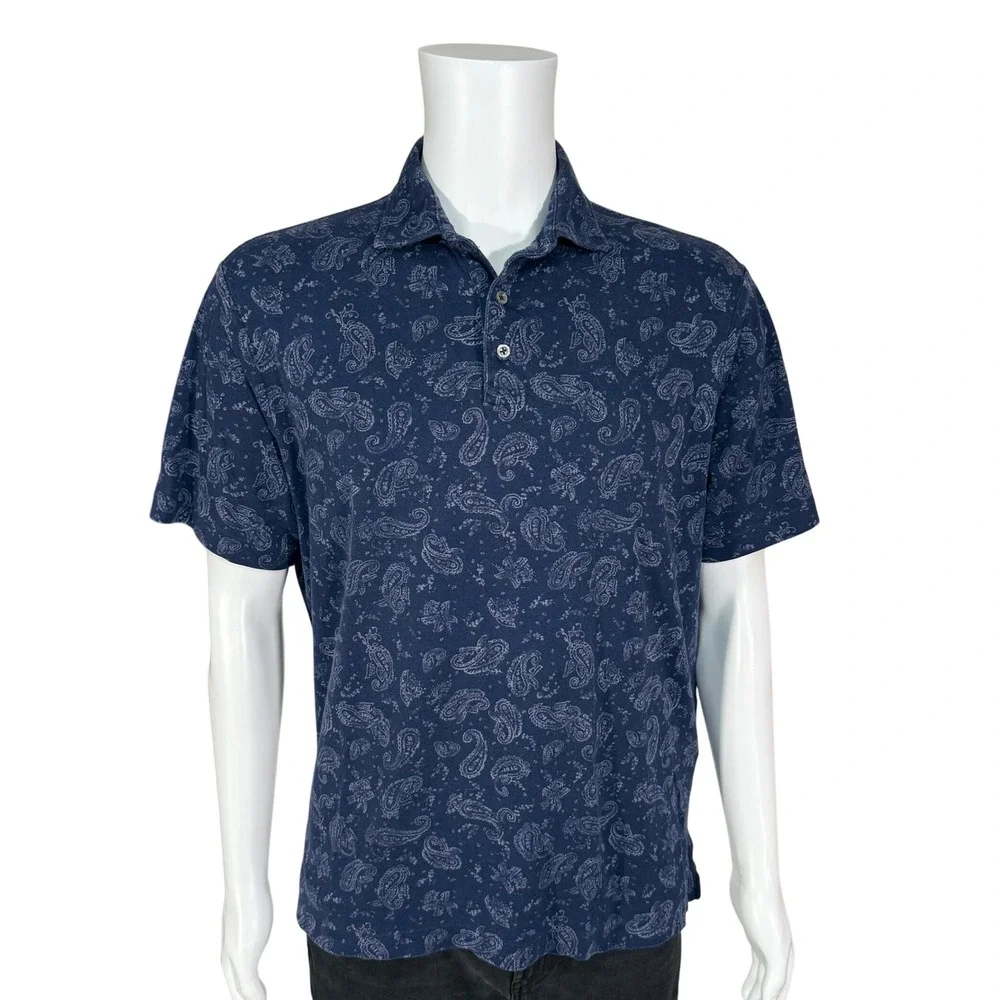 Polo Ralph Lauren Mens‎ Classic Fit Navy Blue Short Sleeve Polo Shirt Size L